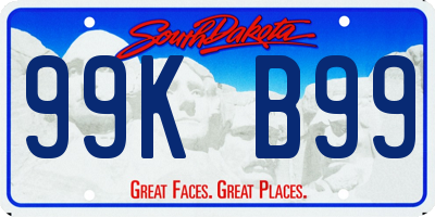 SD license plate 99KB99
