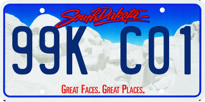 SD license plate 99KC01