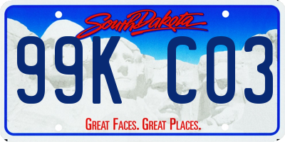 SD license plate 99KC03