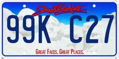 SD license plate 99KC27