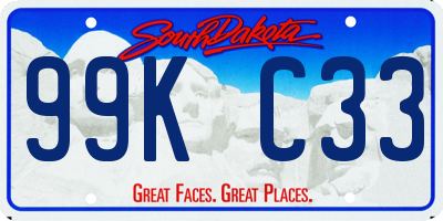 SD license plate 99KC33