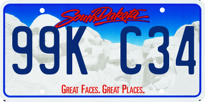 SD license plate 99KC34