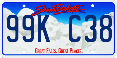 SD license plate 99KC38