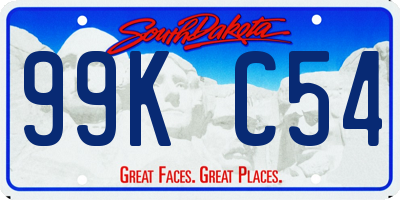 SD license plate 99KC54