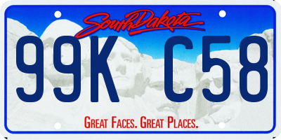 SD license plate 99KC58