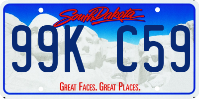 SD license plate 99KC59