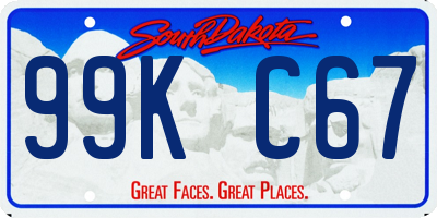 SD license plate 99KC67