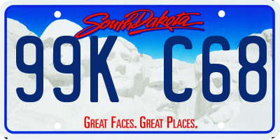 SD license plate 99KC68