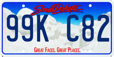 SD license plate 99KC82