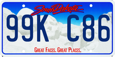 SD license plate 99KC86