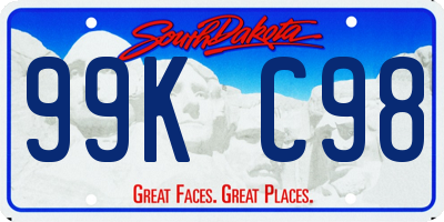 SD license plate 99KC98