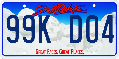 SD license plate 99KD04