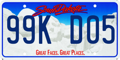 SD license plate 99KD05