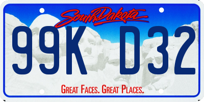 SD license plate 99KD32
