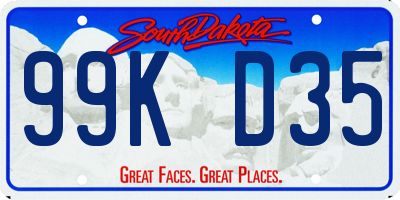 SD license plate 99KD35