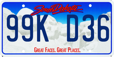 SD license plate 99KD36