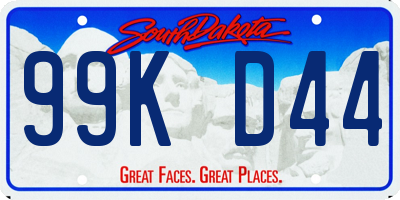 SD license plate 99KD44