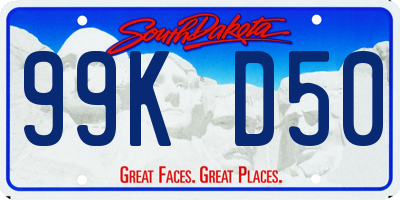 SD license plate 99KD50