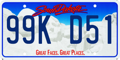SD license plate 99KD51