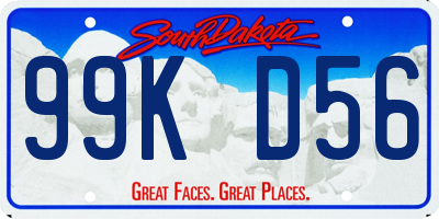 SD license plate 99KD56
