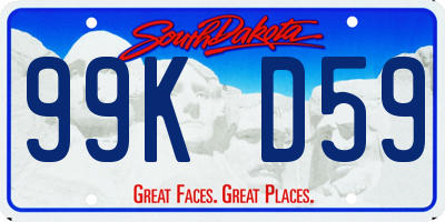 SD license plate 99KD59