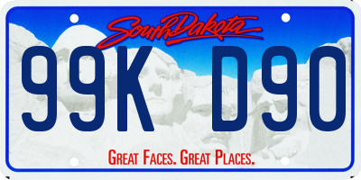 SD license plate 99KD90