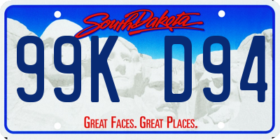 SD license plate 99KD94