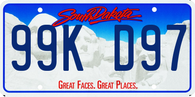 SD license plate 99KD97
