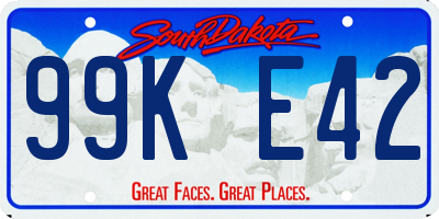 SD license plate 99KE42