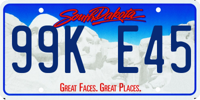 SD license plate 99KE45