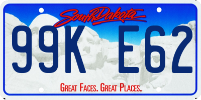 SD license plate 99KE62