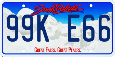 SD license plate 99KE66