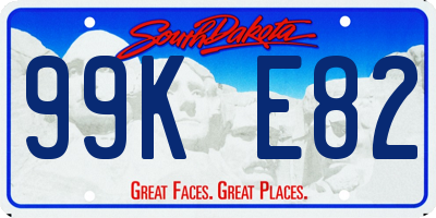 SD license plate 99KE82