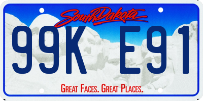 SD license plate 99KE91