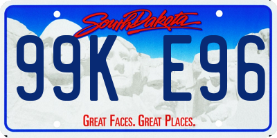 SD license plate 99KE96