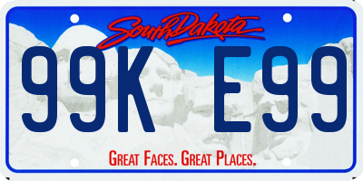 SD license plate 99KE99