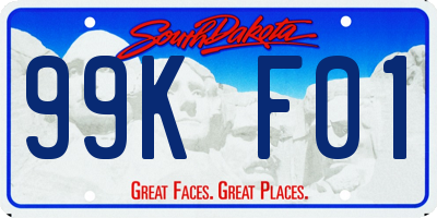 SD license plate 99KF01
