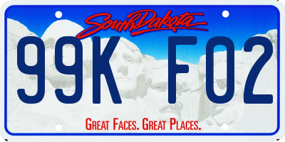 SD license plate 99KF02