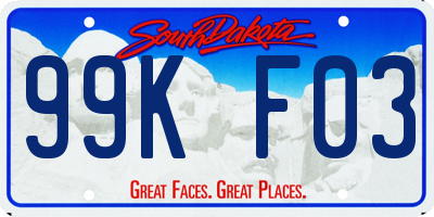 SD license plate 99KF03