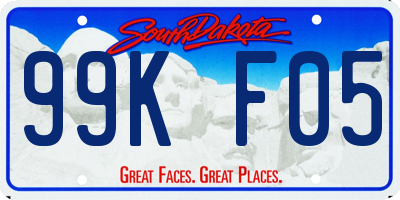 SD license plate 99KF05