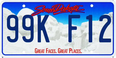 SD license plate 99KF12