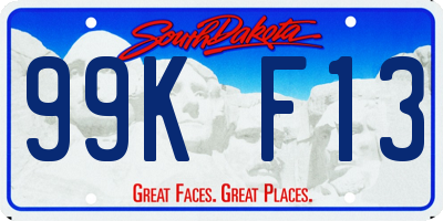 SD license plate 99KF13