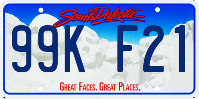 SD license plate 99KF21