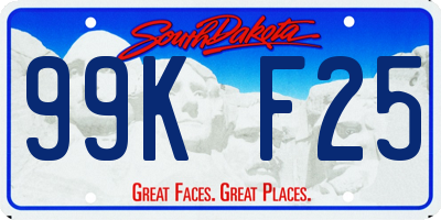 SD license plate 99KF25