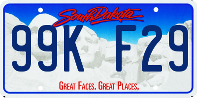 SD license plate 99KF29