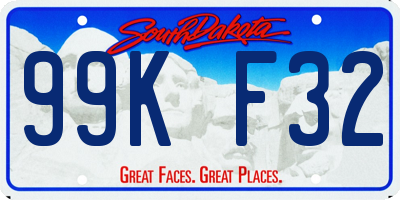 SD license plate 99KF32