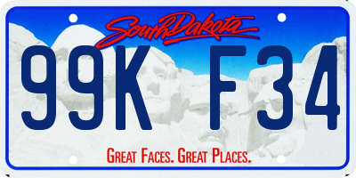 SD license plate 99KF34