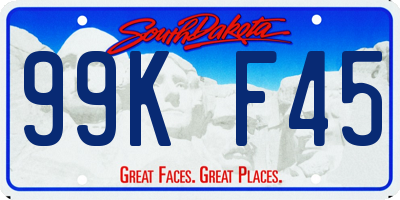 SD license plate 99KF45