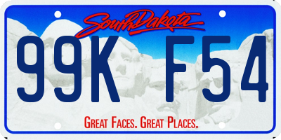 SD license plate 99KF54