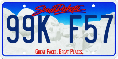 SD license plate 99KF57